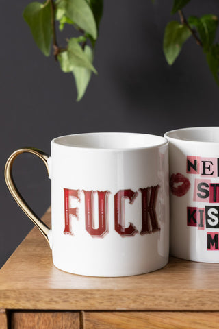 Detail image of the Red & Pink Fuck Mug