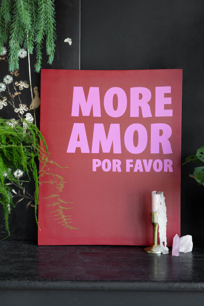 Red & Pink More Amor Por Favor Canvas Rockett St