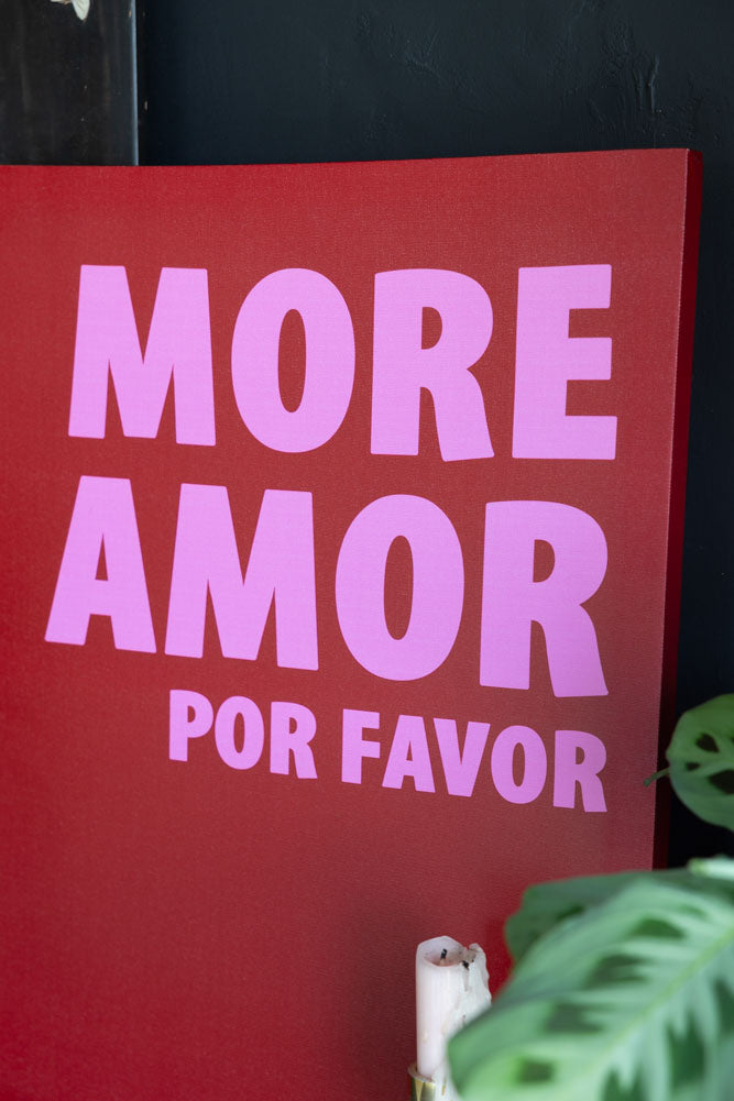 Red & Pink More Amor Por Favor Canvas Rockett St