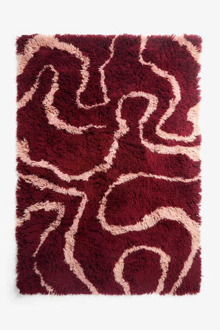 Image of the Red & Pink Swirl Berber Rug - Available in 5 Sizes