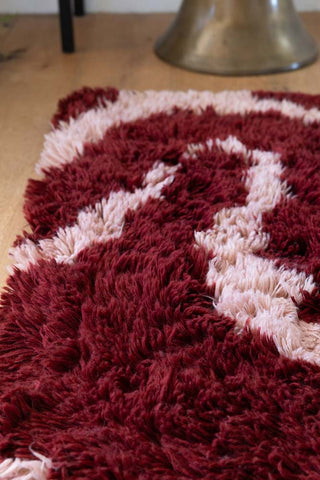 Detail image of the Red & Pink Swirl Berber Rug - Available in 5 Sizes