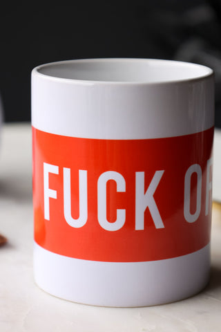 Image of the Red & White Fuck Off Mug