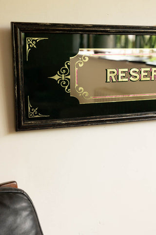 Detail image of the Reserved For Fun & Games Vintage-Style Mirror