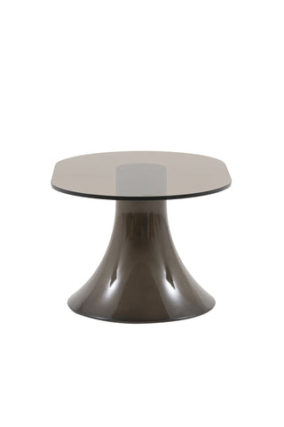 Cutout of the Retro Asymmetric Side Table in Espresso on a white background.