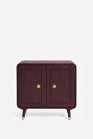 Image of the Ringo Cabinet in Deep Plum on a white background