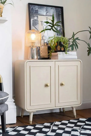 Lifestyle image of the Ringo Cabinet in Sand