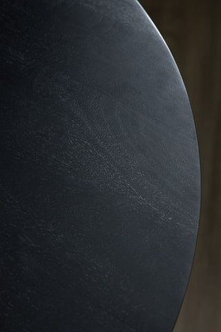Image of the Round Striped Wood Dining Table