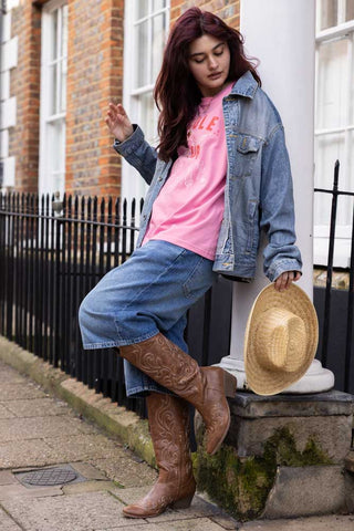 Image of the Saddle Up Pink Cowboy T-Shirt - Available in 6 Sizes
