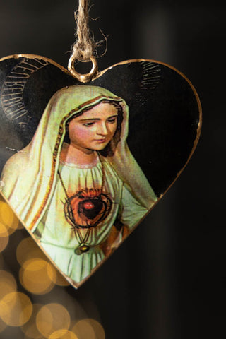 Close-up image of the Saint Mary Heart Hanging Decoration