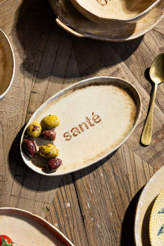 Lifestyle image of the Sante Ceramic Small Serving Dish