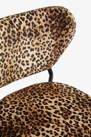 Close-up of the Leopard Print Velvet Bar Stool on a white background.