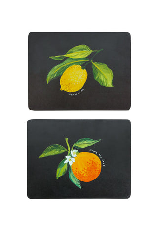 Cutout image of the Set Of 2 Orange & Lemon Placemats on a white background.