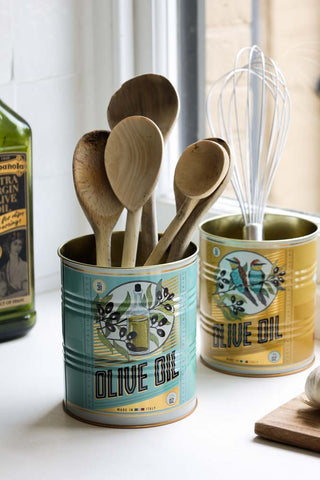 Lifestyle image of the Set Of 2 Olive Oil Storage Tins