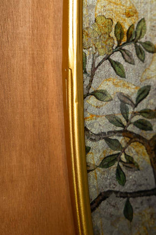 Image of the frame on the Set Of 2 Oval Chinoiserie Wall Hangings