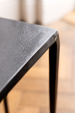 Close-up image of the Set Of 2 Zinc Metal Side Tables