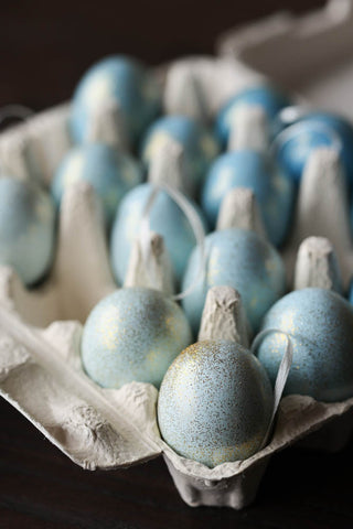 Image of the Set Of 20 Blue Easter Egg Decorations