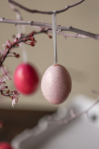 Close-up image of the Set Of 20 Rose Easter Egg Decorations