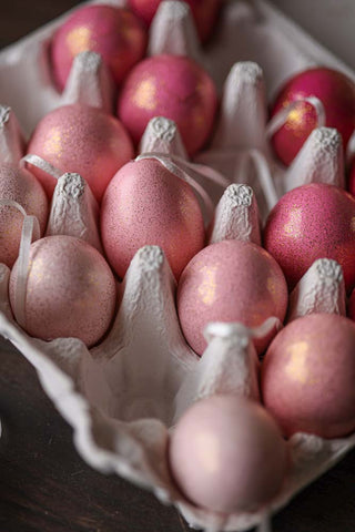 Image of the Set Of 20 Rose Easter Egg Decorations