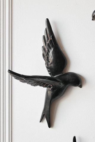 Image of the Set Of 4 Black Bird Wall Ornaments