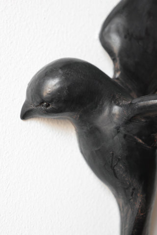 Image of the finish for the Set Of 4 Black Bird Wall Ornaments