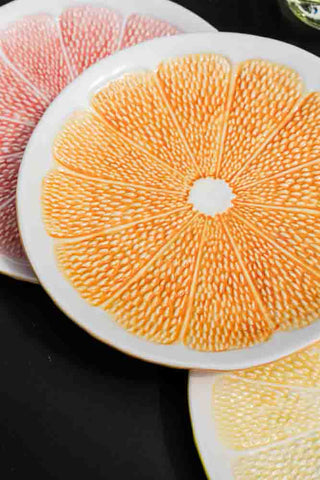 Set Of 4 Grapefruit Plates