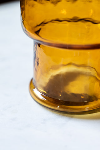 Image of the base of the Set Of 4 Stackable Amber Glass Tumblers