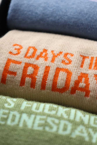 Detail image of the Set Of 5 Fucking Days Of The Week Socks