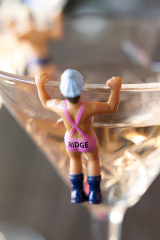 Image of the back of the Set Of 6 Apres Ski Wine Glass Charms