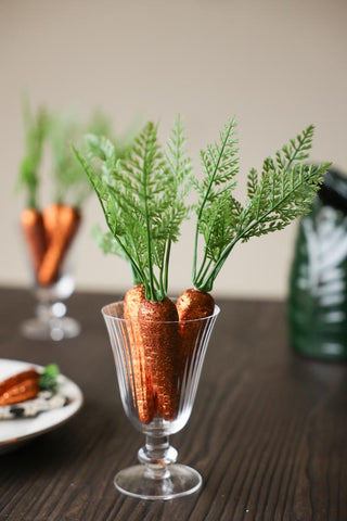 Image of the Set Of 9 Glitter Carrot Decorations