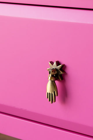 Detail image of the Set of 2 Beautiful Hot Pink Bedside Tables