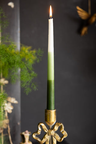 Image of the Set of 2 Ombre Green Dinner Candles