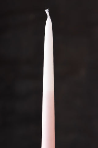 Close-up of the top of one of the Set Of 2 Pink Dinner Candles.