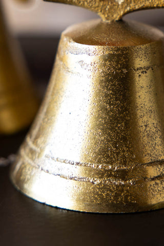 Close-up image of the Set of 3 Gold Bell Christmas Ornaments