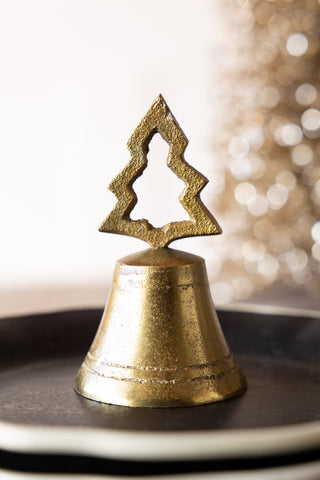 Detail image of the Set of 3 Gold Bell Christmas Ornaments