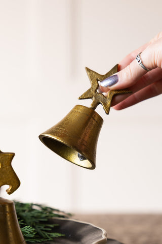 Image of the finish on the Set of 3 Gold Bell Christmas Ornaments