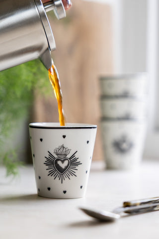 Detail image of the Set of 4 Milagro Heart Ceramic Cups