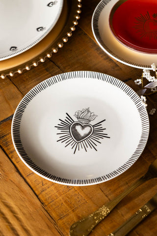 Lifestyle image of the Set of 4 Milagro Heart Side Plates