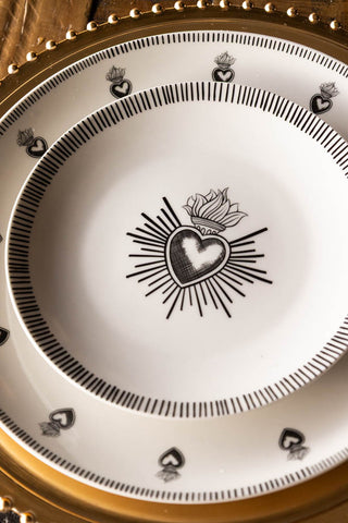Close-up image of the Set of 4 Milagro Heart Side Plates