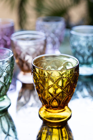 Image of the Set of 6 Colourful Vintage-Style Glass Tumblers
