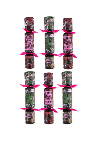 Image of the Set of 6 Rockett St George Luxury Rock & Roll Christmas Crackers on a white background