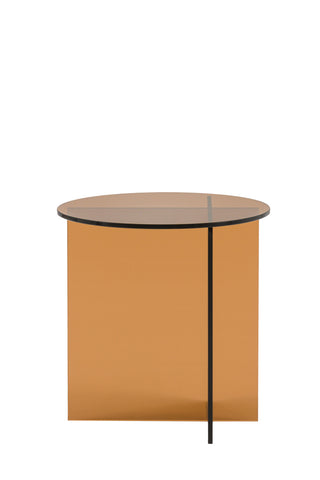 Cutout of the Seventies Amber Glass Side Table.
