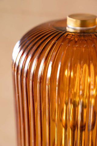 Image of the top of the Amber Seventies Glass Table Lamp