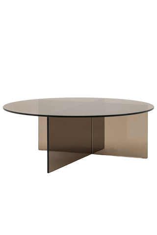 The Seventies Smoked Glass Oval Coffee Table on a white background.