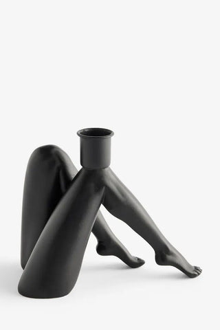 Image of the Sexy Legs Candle Holder on Black on a white background
