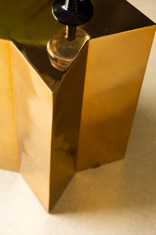 Shiny Gold Star Side Table styled from above