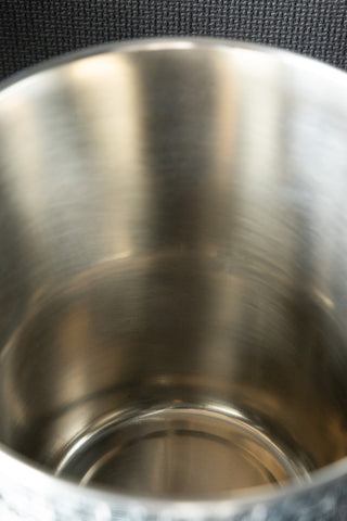 The stainless steel bowl of the Silver Disco Ball Ice Bucket 