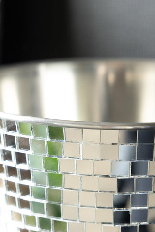 The side of the Silver Disco Ball Ice Bucket. 