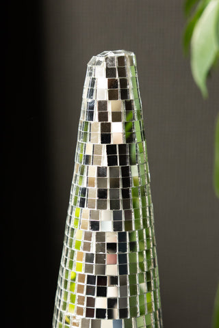 The top of the Silver Mirror Disco Christmas Cone. 