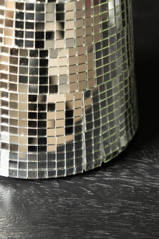 The side of the Silver Mirror Disco Christmas Cone. 