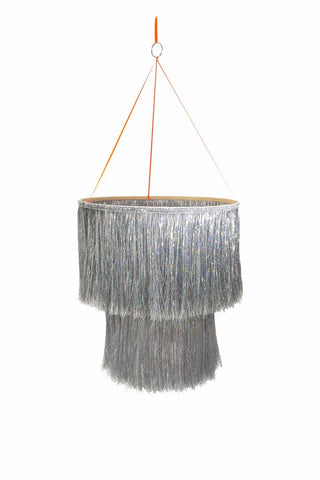 Image of the Silver Tinsel Chandelier on a white background
